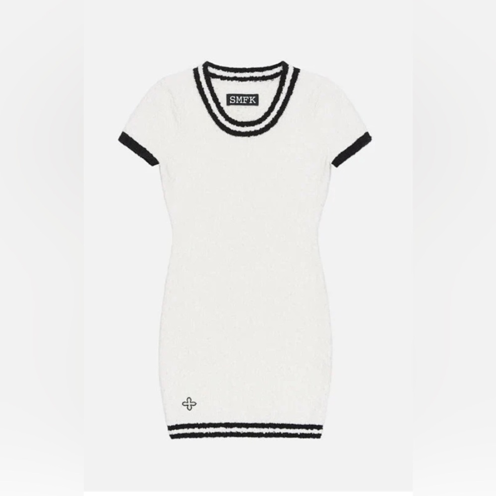SMFK Vintage College Knitted Dress White Size S Alt Girl Braztcore Baddie Y2K